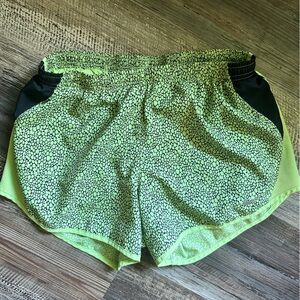 Nike Women's Lime and Black Athletic Shorts small lined inside pocket